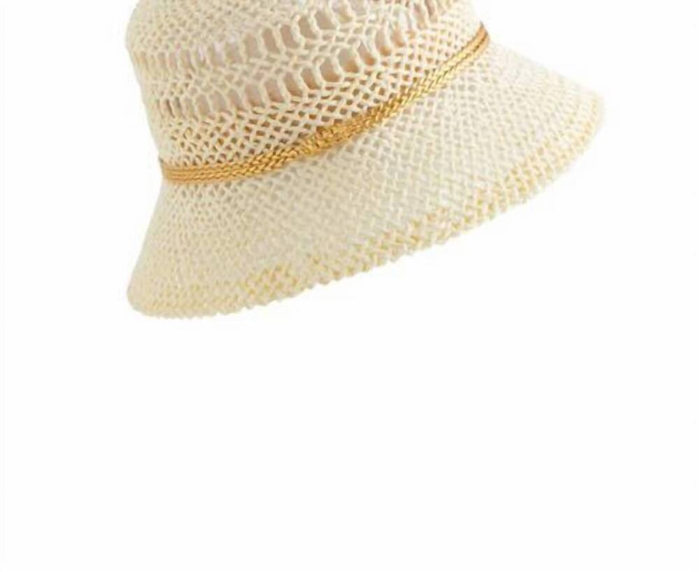 NEW SHIRALEAH women's allison paper straw bucket hat in ivory